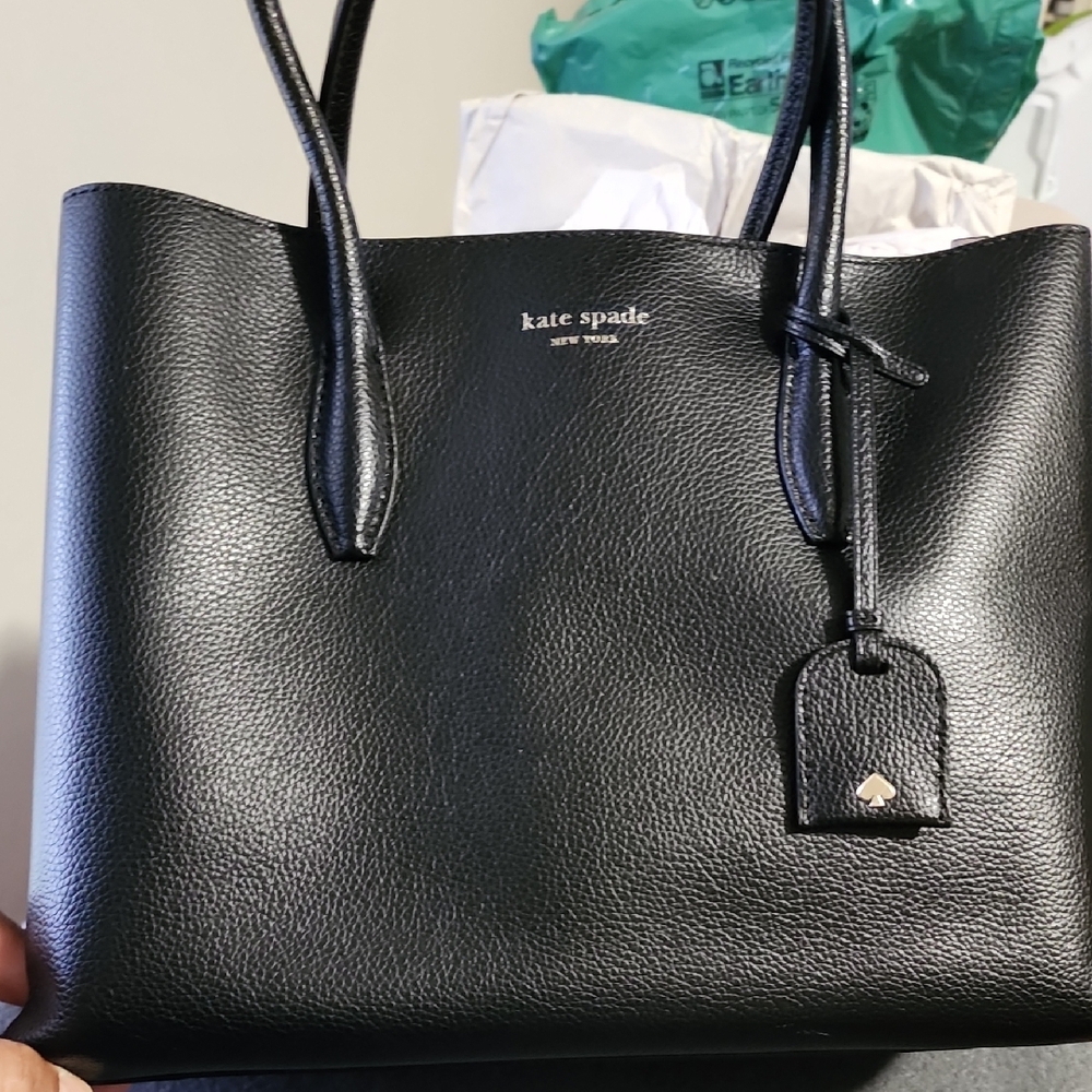 Kate Spade Black Leather Tote Bag